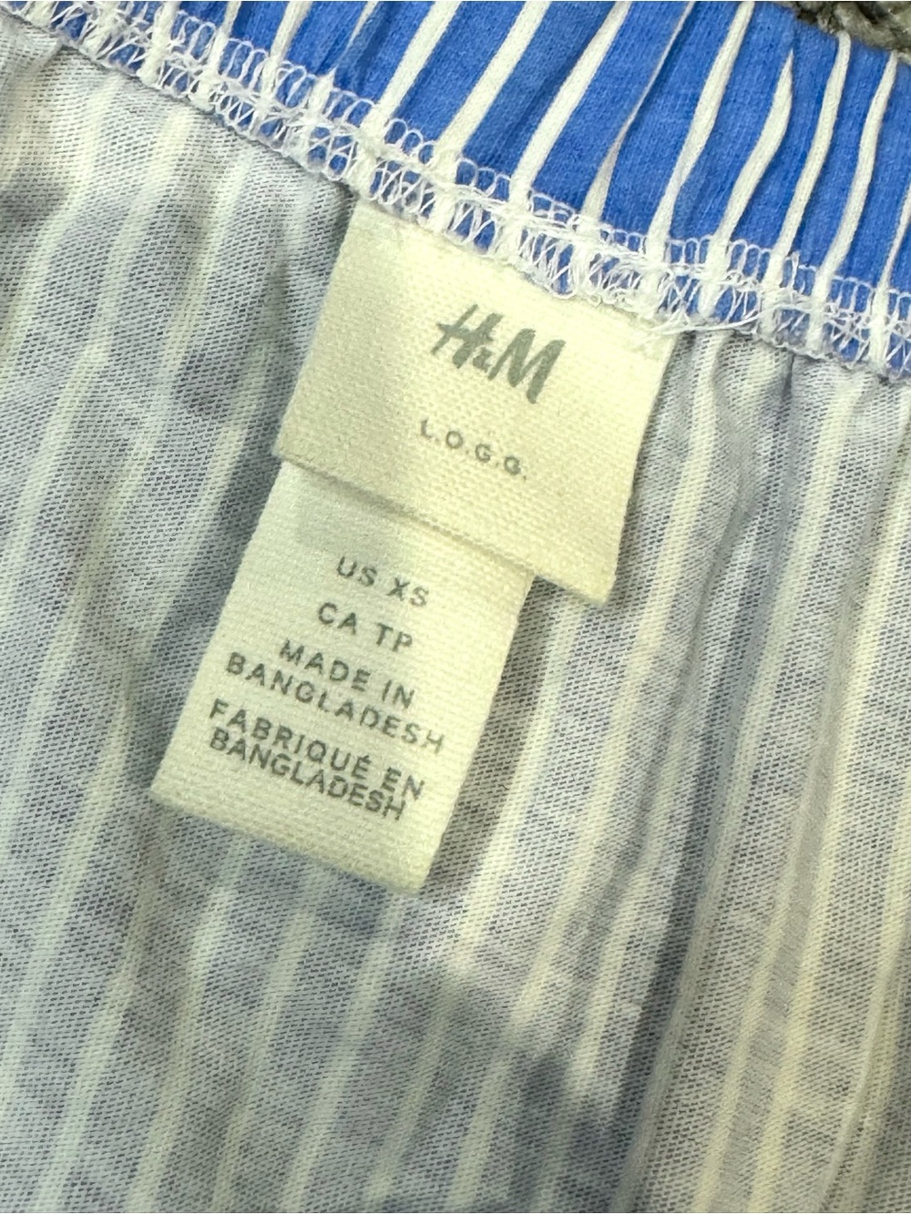 H&M Blue and White Striped Off-Shoulder Top - Picture 4 of 6